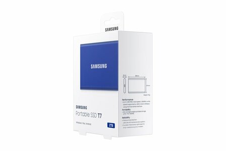 Samsung Portable SSD T7 2000 GB Blauw