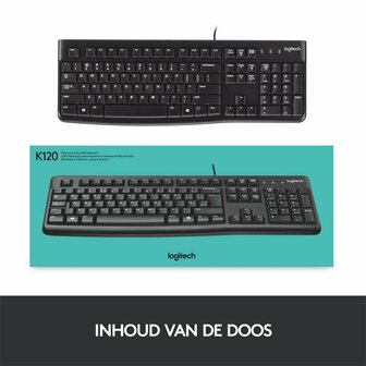 Logitech K120 toetsenbord USB QWERTY Internationaal Noordzee Zwart