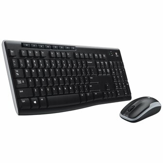 Logitech MK270 toetsenbord RF Draadloos QWERTY Zwart, Zilver