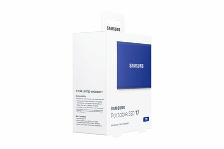 Samsung T7 1TB Portable SSD - 1.050MB/s Blauw