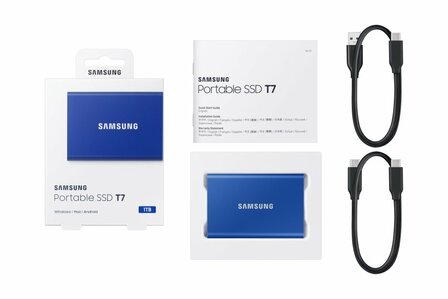 Samsung T7 1TB Portable SSD - 1.050MB/s Blauw