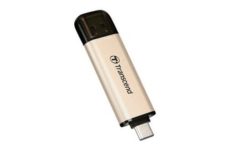 Transcend JetFlash 930C USB flash drive 128 GB USB Type-A / USB Type-C 3.2 Gen 1 (3.1 Gen 1) Goud