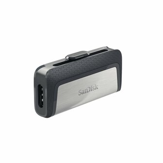 SanDisk Drive USB Ganda Ultra Tipe-C 256 GB USB flash drive USB Type-A / USB Type-C 3.2 Gen 1 (3.1 Gen 1) Grijs, Zilver