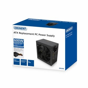 Eminent EM3908 power supply unit 600 W 20+4 pin ATX ATX Zwart