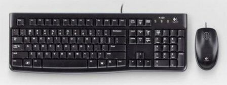 Logitech Desktop MK120 toetsenbord Inclusief muis USB AZERTY Frans Zwart