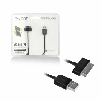 Ewent EW9907 mobiele telefoonkabel Zwart 1 m USB A Samsung 30-pin