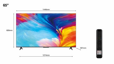 TCL P63 Series P635 165,1 cm (65&quot;) 4K Ultra HD Smart TV Wifi Zwart