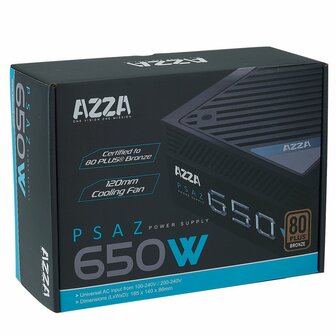 Azza PSAZ-650W power supply unit 20+4 pin ATX ATX Zwart