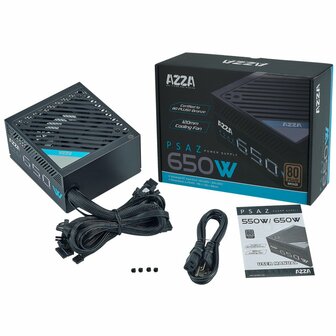 Azza PSAZ-650W power supply unit 20+4 pin ATX ATX Zwart