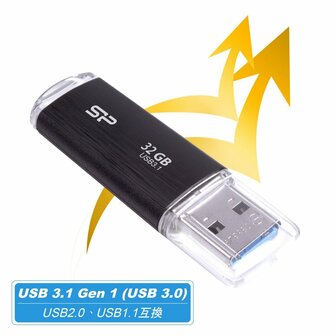 Silicon Power Blaze B02 | 32GB USB-A 3.2 Flash Drive | Zwart