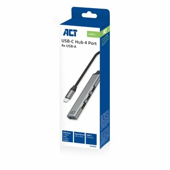 ACT AC6425 interface hub USB 3.2 Gen 1 (3.1 Gen 1) Type-C 5000 Mbit/s Grijs