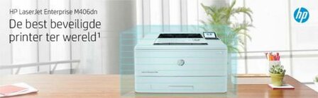 HP LaserJet Enterprise M406dn, Zwart-wit, Printer voor Bedrijf, Print, Compact formaat; Optimale beveiliging; Dubbelzijdig printen; Energiezuinig; Printen via USB-poort aan voorzijde