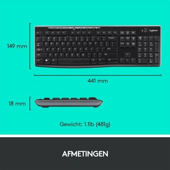 Logitech Wireless Combo MK270 QWERTZ USB Keyboard + Mouse Zwart OPEN BOX