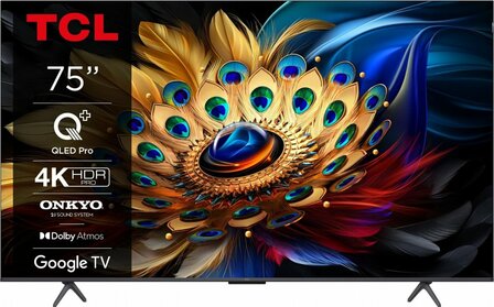 TCL 75C655 QLED TV | 75&#039;&#039; Ultra HD 4K | Wi-Fi | Smart TV | Google TV | HDR10+ | 60Hz