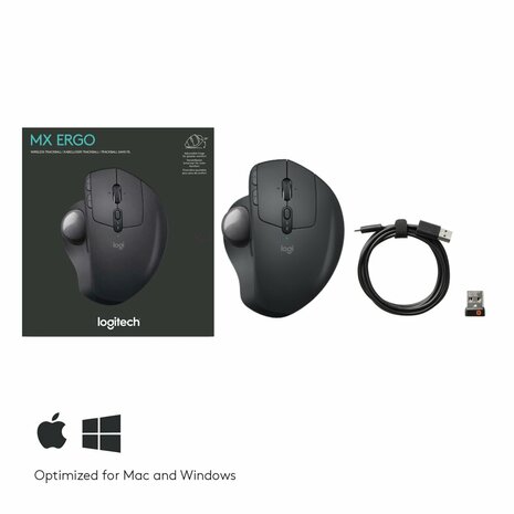 Logitech MX Ergo muis Rechtshandig RF draadloos + Bluetooth Trackball 440 DPI