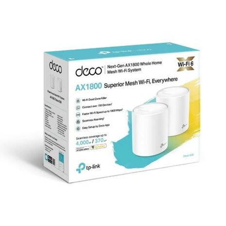 TP-LINK Deco X20 (2-pack) draadloze router Gigabit Ethernet Dual-band (2.4 GHz / 5 GHz) Wit