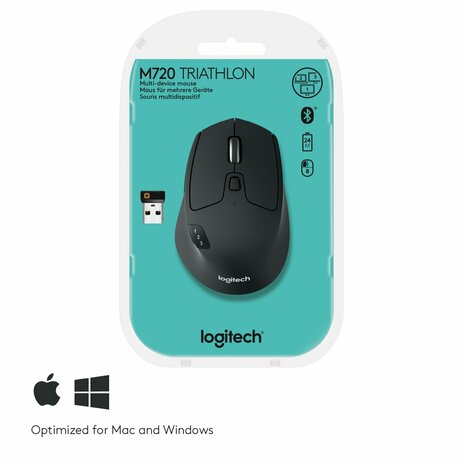 Logitech M720 muis Rechtshandig RF draadloos + Bluetooth Optisch 1000 DPI