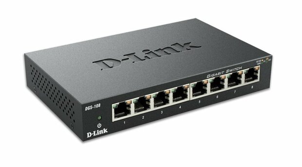 D-Link DGS-108 netwerk-switch Unmanaged Zwart