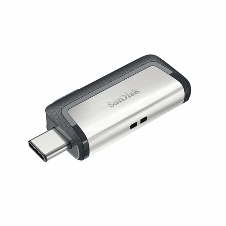 SanDisk Drive USB Ganda Ultra Tipe-C 256 GB USB flash drive USB Type-A / USB Type-C 3.2 Gen 1 (3.1 Gen 1) Grijs, Zilver