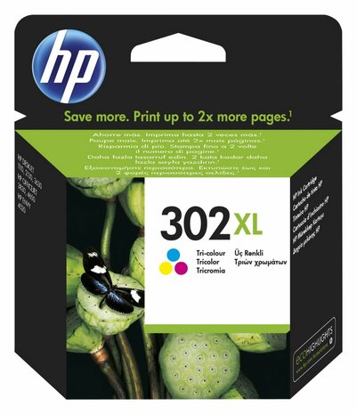 HP 302XL originele high-capacity drie-kleuren inktcartridge