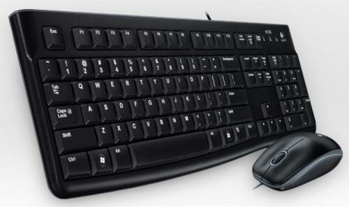 Logitech Desktop MK120 toetsenbord Inclusief muis USB AZERTY Frans Zwart