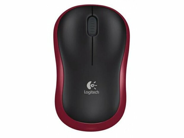 MS Logitech M185 Wireless Mouse Rood