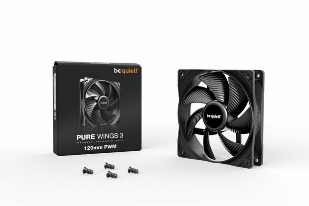 be quiet! Pure Wings 3 120mm PWM Computer behuizing Ventilator 12 cm Zwart 1 stuk(s)