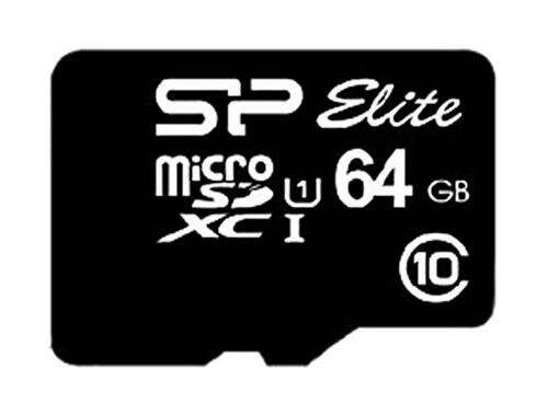 Silicon Power 64GB Elite MicroSDXC Class10 UHS-1 tot 85Mb/s incl. SD-adapter Zwart