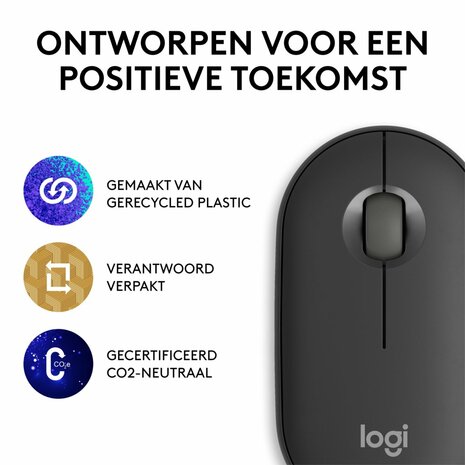 Logitech Pebble 2 M350s Zakelijke Draadloze Muis - Grafiet