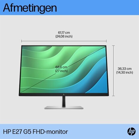 MON HP E27 G5 27Inch IPS 75HZ HDMI DP OUTLET