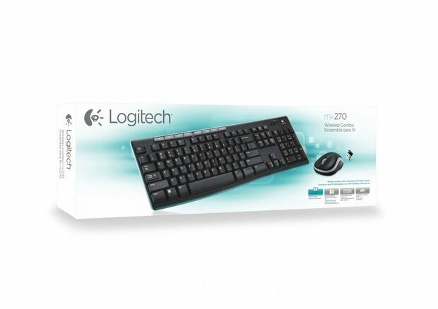 Logitech Wireless Combo MK270 QWERTZ USB Keyboard + Mouse Zwart OPEN BOX