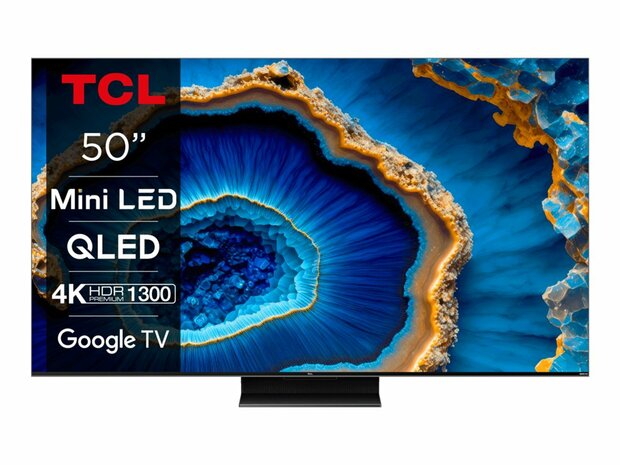 TCL C80 50C805 tv 127 cm (50") 4K Ultra HD Smart TV Wifi Zwart 1300 cd/m²