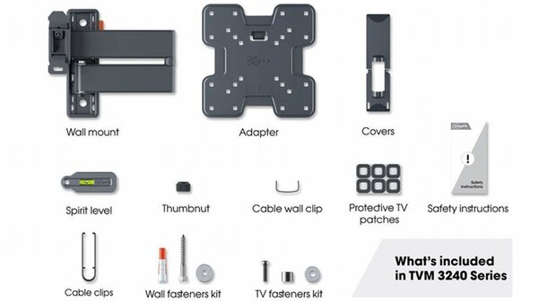 Vogels TVM 3245 Zwart TV-Muurbeugel