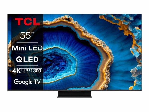 TCL C80 55C805 TV 139,7 cm (55") 4K Ultra HD Smart TV Wifi Zwart 1300 cd/m²