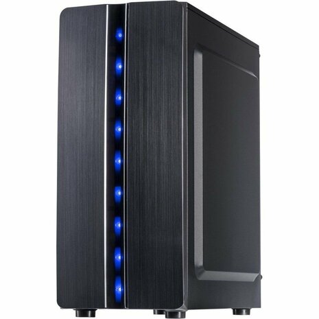 Inter-Tech Thunder Blue Light | Midi Tower Case | Zwart | RENEWED