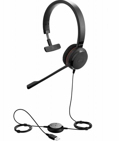 Jabra Evolve 20 UC | Mono Bedraade On-Ear Headset | Zwart