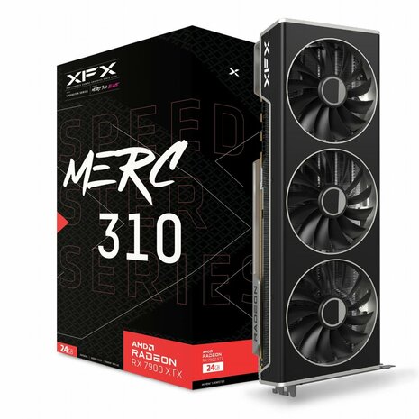 XFX Speedster MERC 310 RX 7900 XTX Black Edition | 24GB GDDR6 VRAM | Videokaart | GPU | AMD