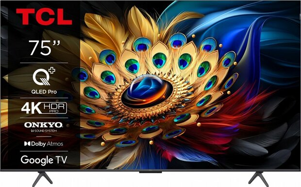 TCL 75C655 QLED TV | 75'' Ultra HD 4K | Wi-Fi | Smart TV | Google TV | HDR10+ | 60Hz