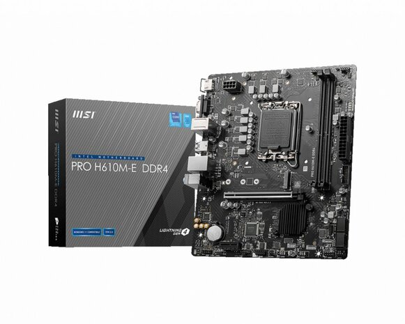 MSI PRO H610M-E | Socket LGA 1700 | Intel H610 | 2xDDR4 | Micro-ATX | Moederbord | RENEWED